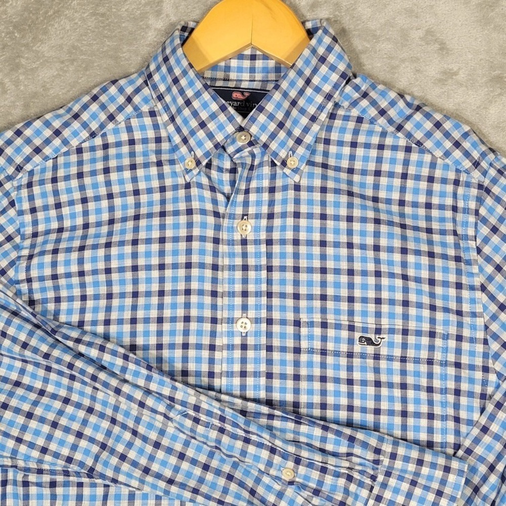Vineyard Vines Button Down Shirt Mens Extra Small Slim Fit Tucker Shirt Blue